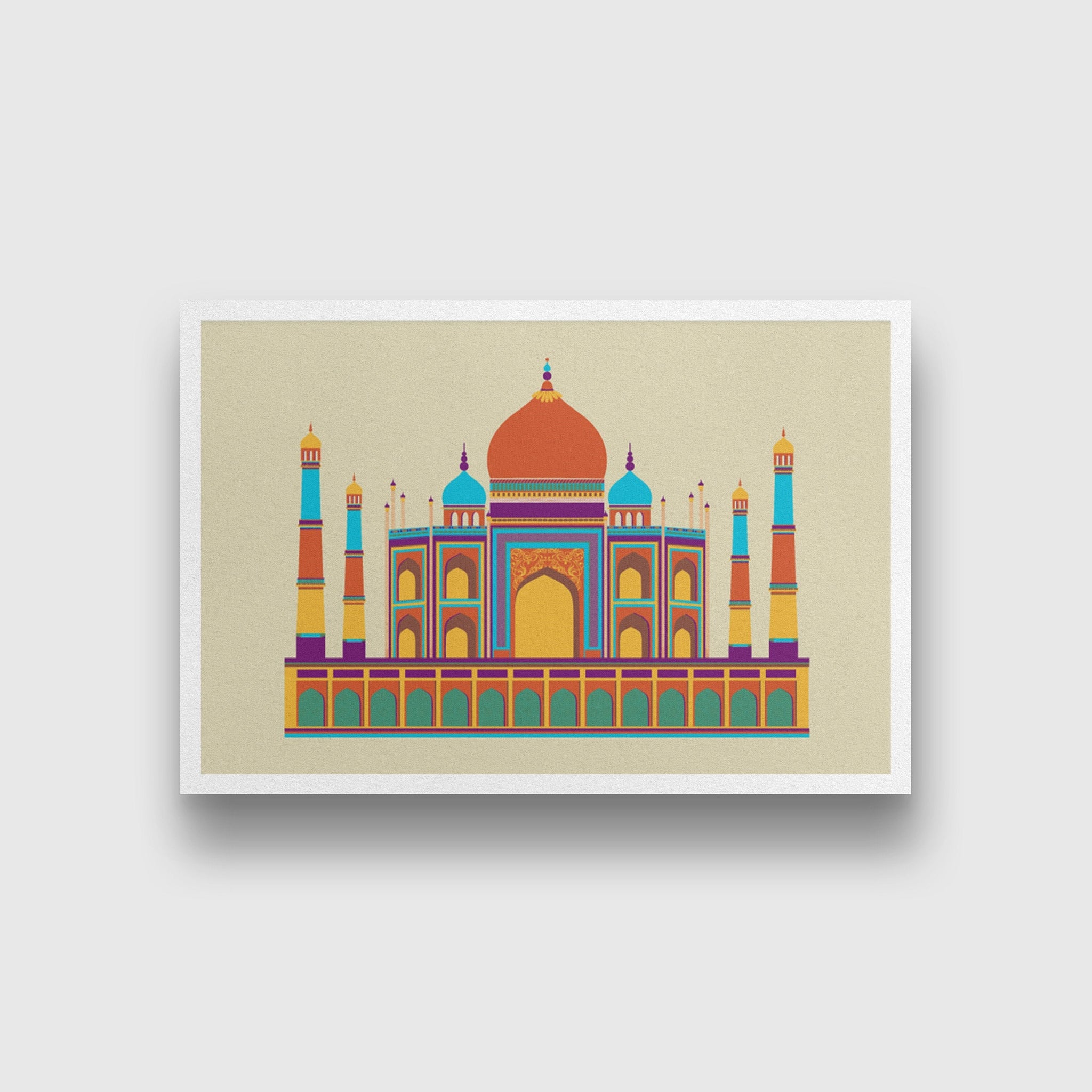 Taj Mahal Monument India Painting - Meri Deewar 3 : 2 Horizontal Premium Wall Art Canvas by MeriDeewar