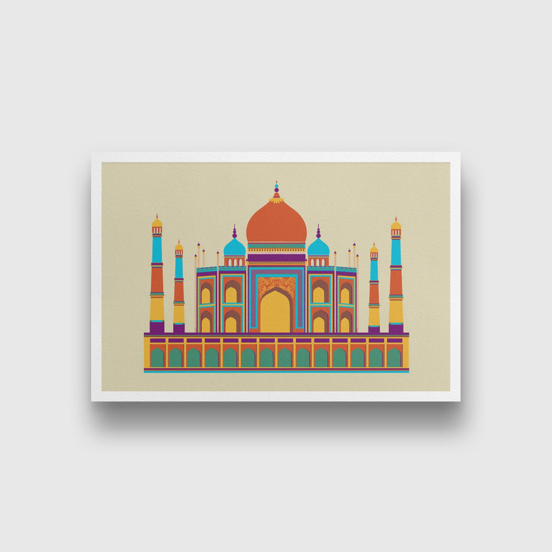 Taj Mahal Monument India Painting - Meri Deewar 3 : 2 Horizontal Premium Wall Art Canvas by MeriDeewar