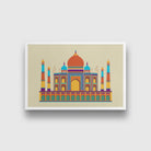 Taj Mahal Monument India Painting - Meri Deewar 3 : 2 Horizontal Premium Wall Art Canvas by MeriDeewar