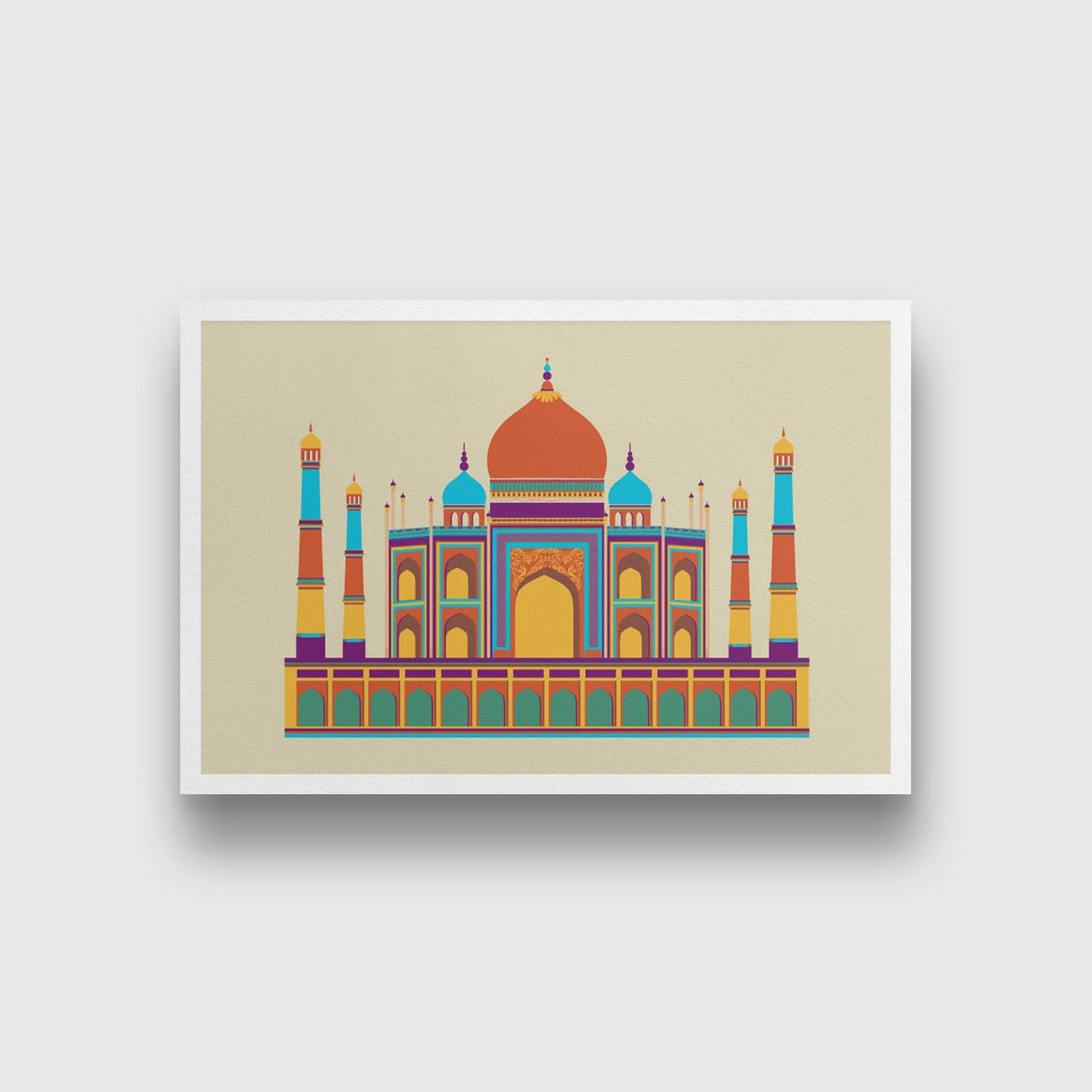Taj Mahal Monument India Painting - Meri Deewar 3 : 2 Horizontal Premium Wall Art Canvas by MeriDeewar