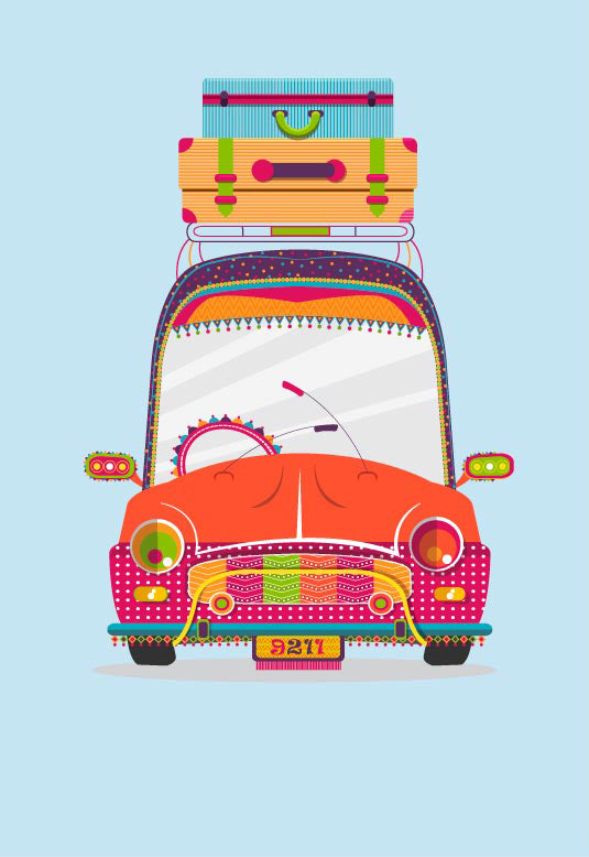 Taxi painting 2 : 3 Vertical Premium Wall Art Canvas by MeriDeewar
