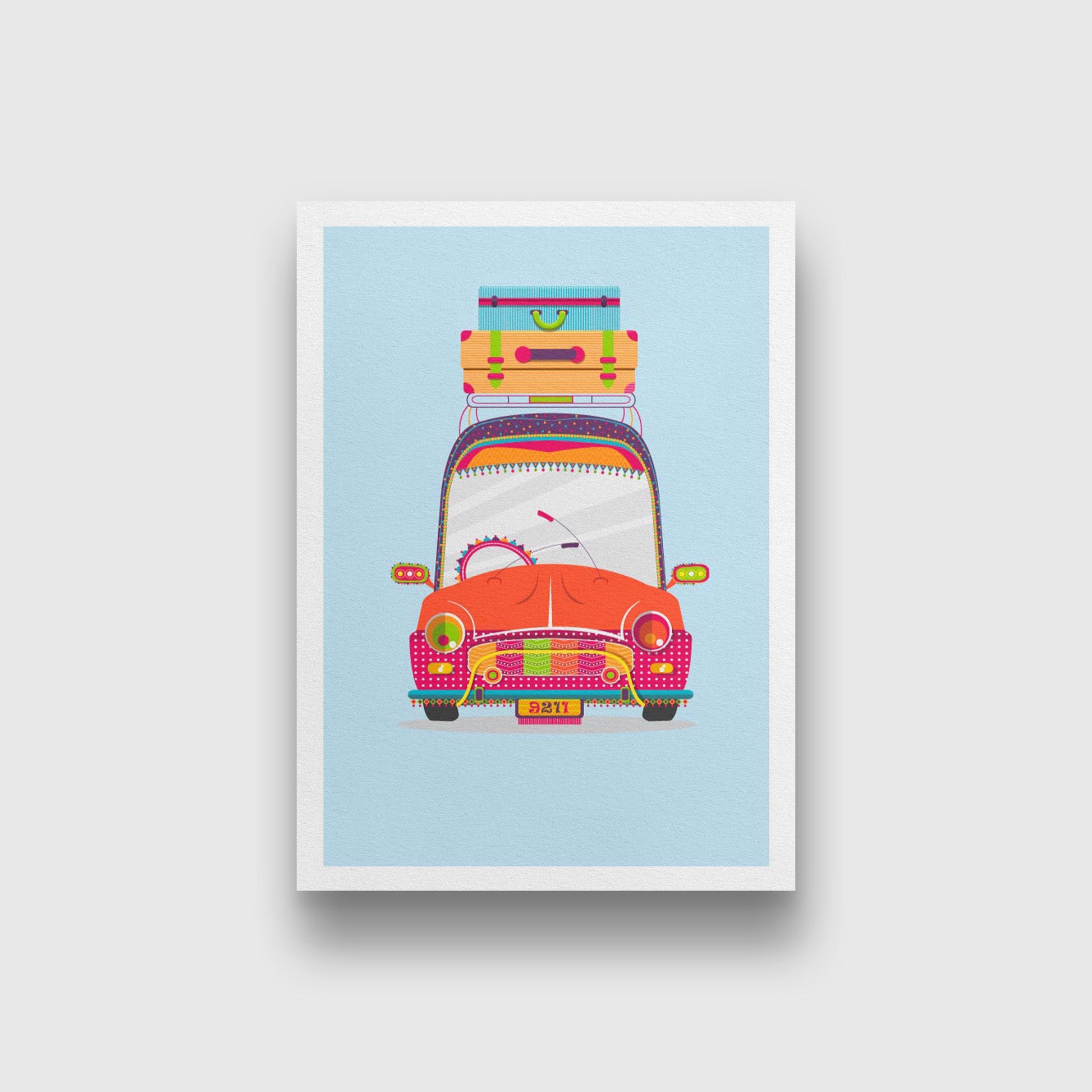 Taxi painting 2 : 3 Vertical Premium Wall Art Canvas by MeriDeewar