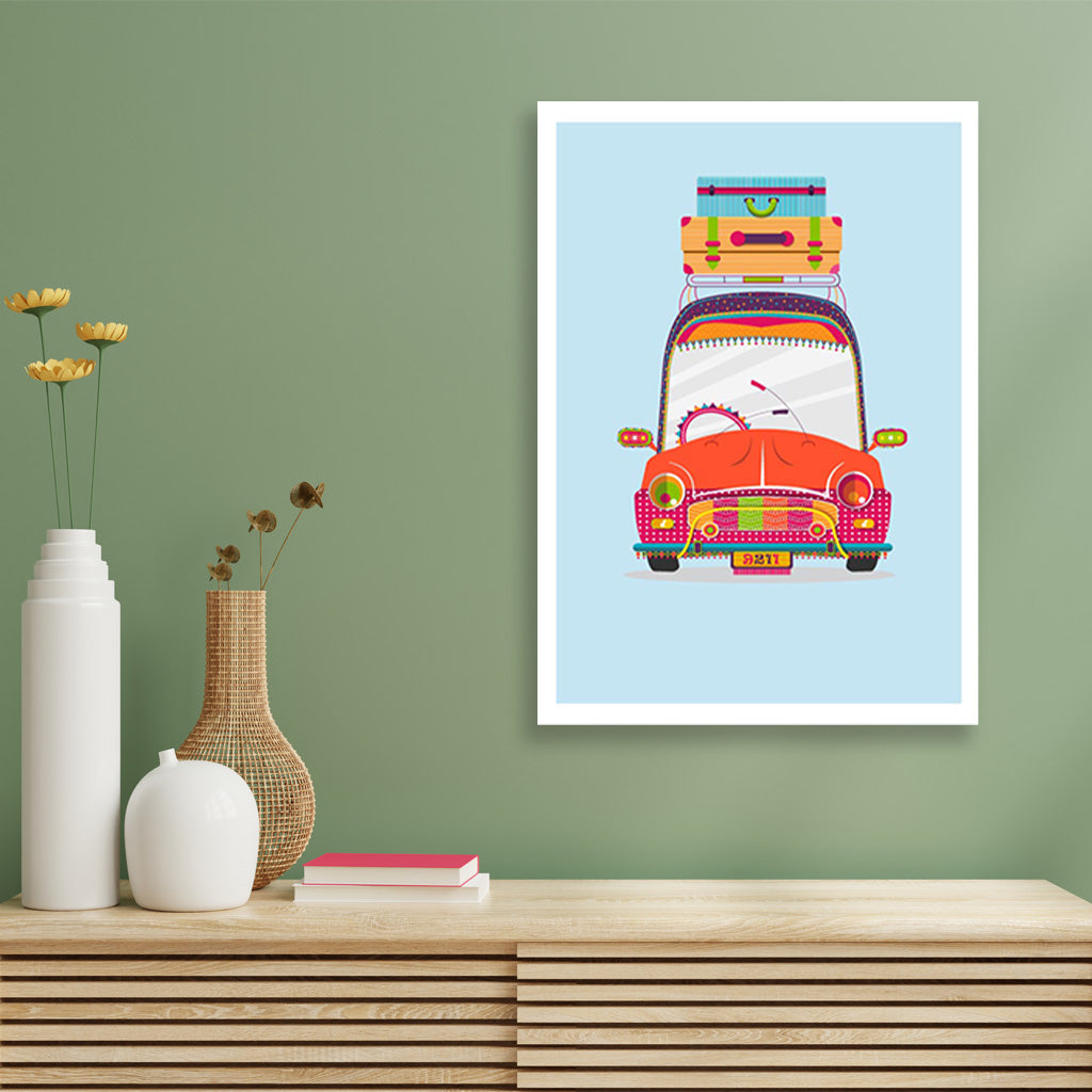 Taxi painting 2 : 3 Vertical Premium Wall Art Canvas by MeriDeewar