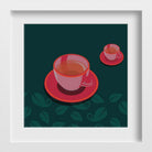 Tea cup Kitchen Art Painting - Meri Deewar 1 : 1 Square Premium Wall Art Canvas by MeriDeewar