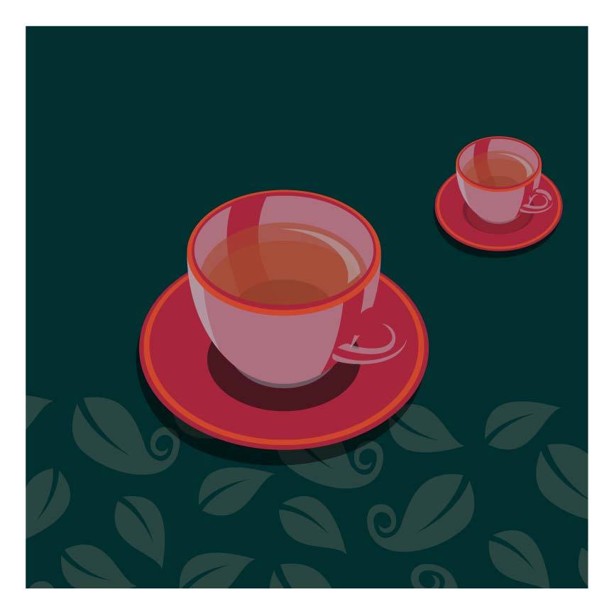 Tea cup Kitchen Poster - Meri Deewar Poster A3 / Poster Premium Wall Art Canvas by MeriDeewar