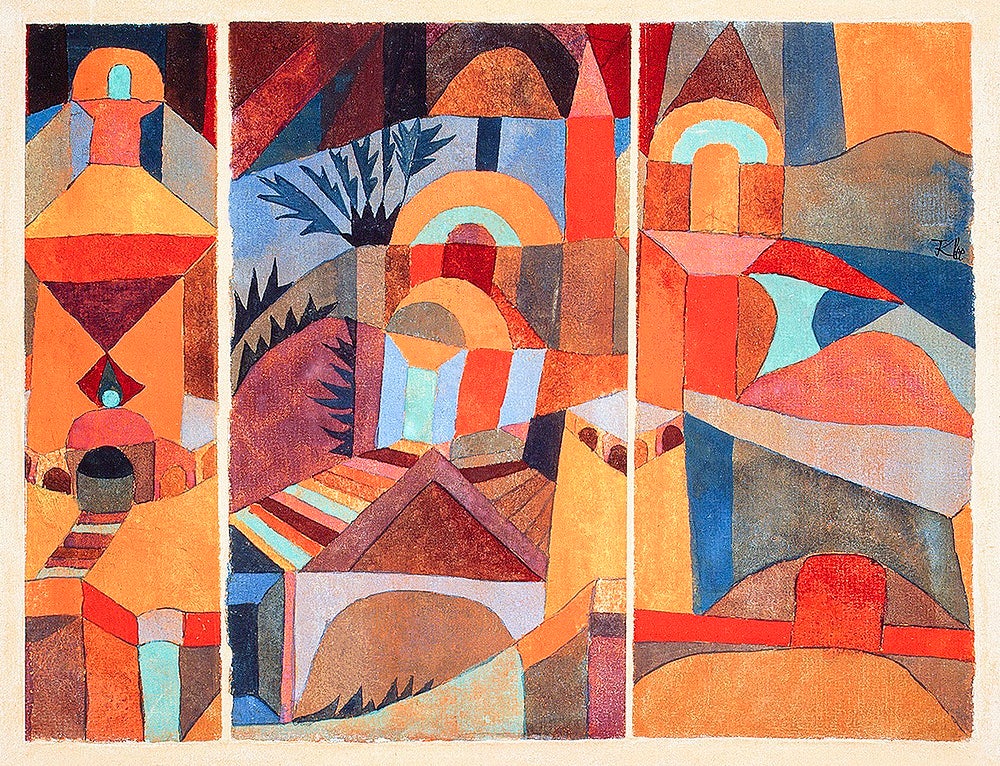 Temple Gardens painting - Meri Deewar 4 : 3 Horizontal Premium Wall Art Canvas by MeriDeewar