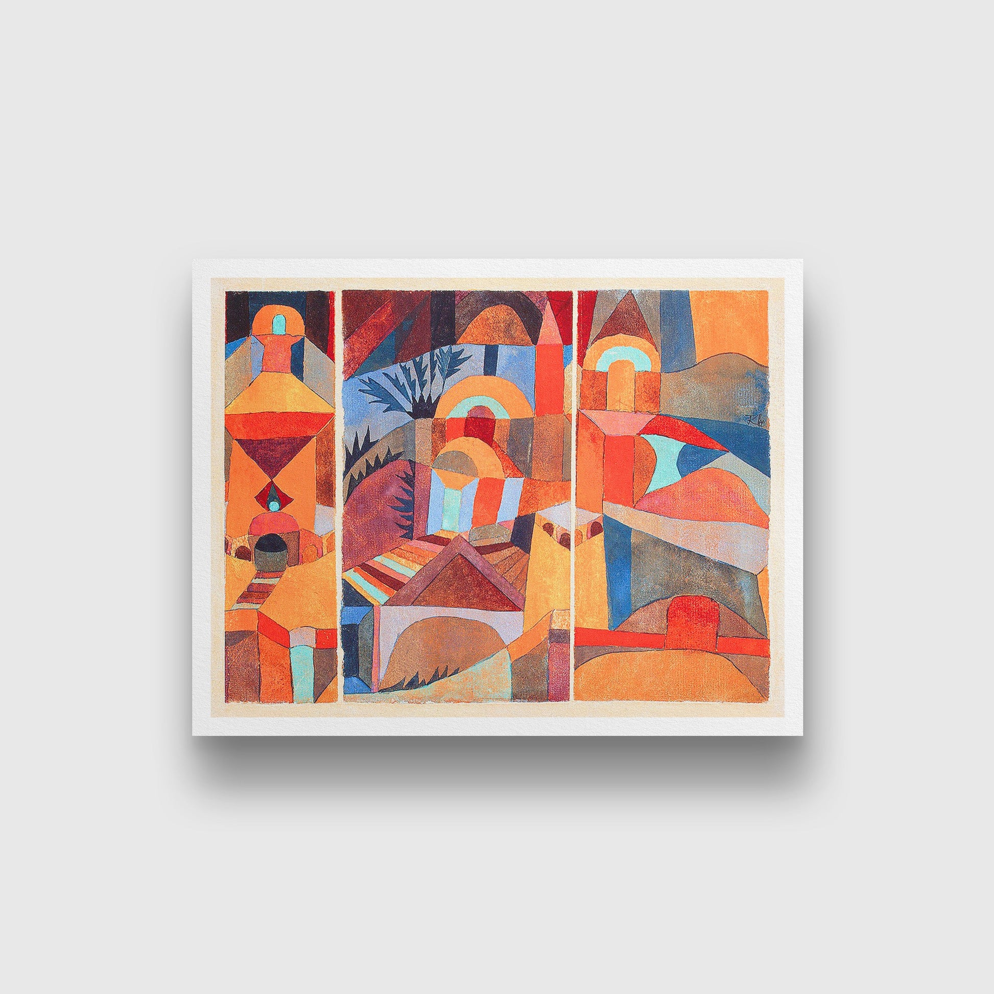 Temple Gardens painting - Meri Deewar 4 : 3 Horizontal Premium Wall Art Canvas by MeriDeewar
