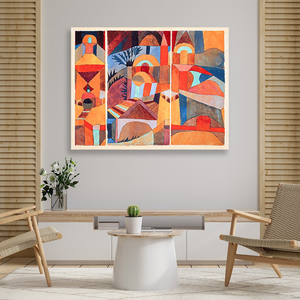Temple Gardens painting - Meri Deewar 4 : 3 Horizontal Premium Wall Art Canvas by MeriDeewar