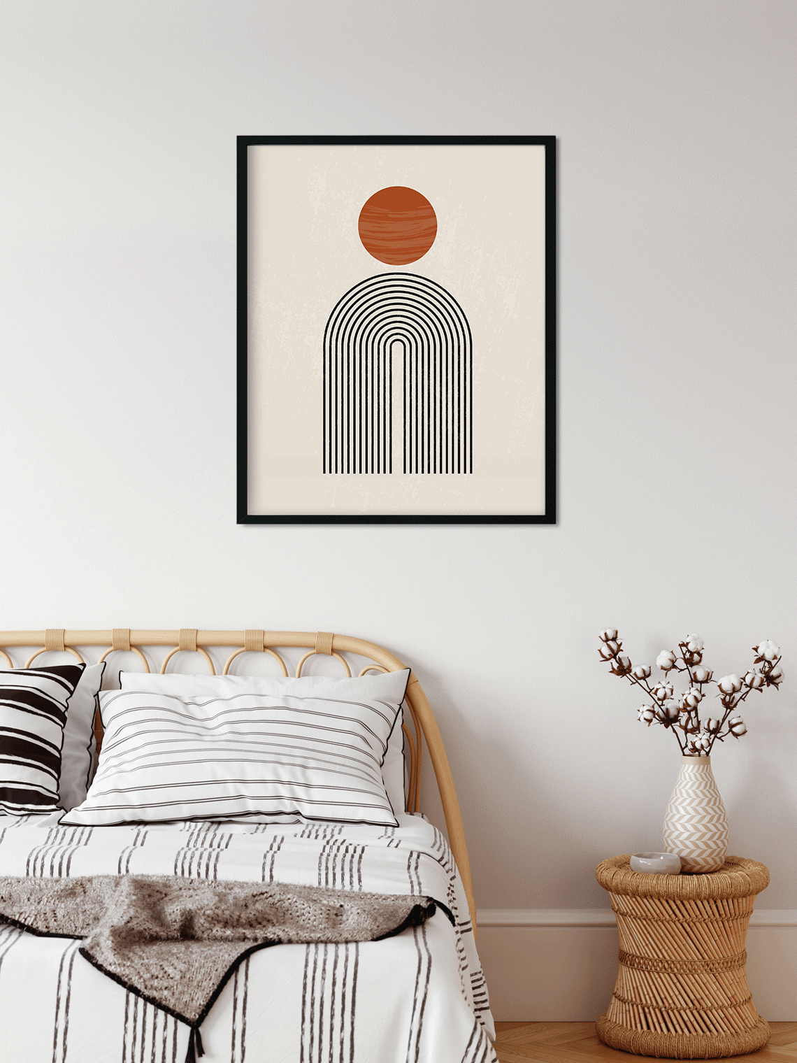 Terracotta geometric Painting 4 :5 Vertical Premium Wall Art Canvas by MeriDeewar
