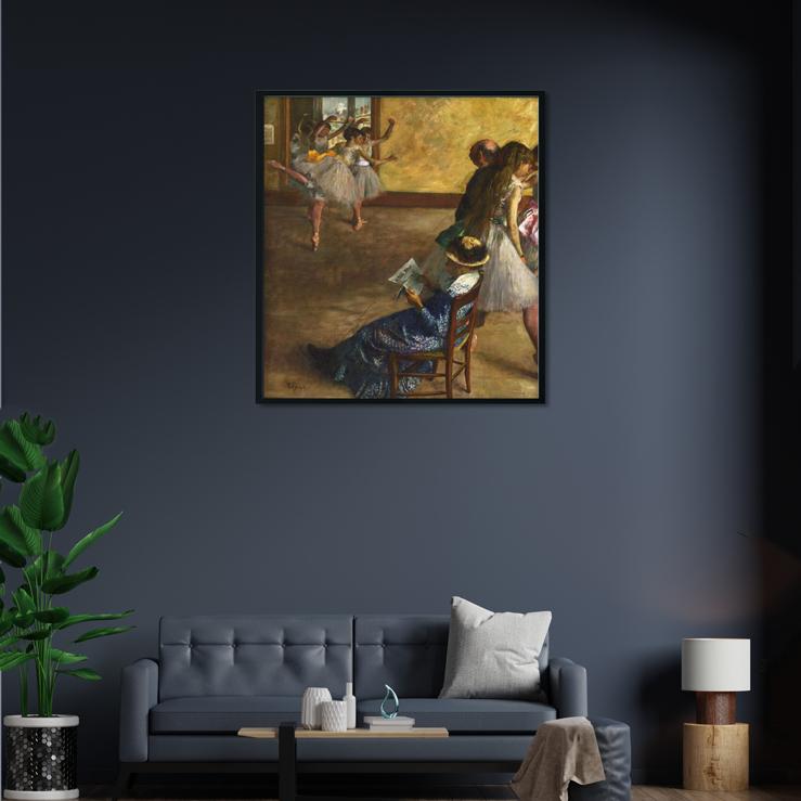 The Ballet Class Painting - Meri Deewar 1 : 1 Square Premium Wall Art Canvas by MeriDeewar