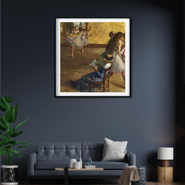 The Ballet Class Painting - Meri Deewar 1 : 1 Square Premium Wall Art Canvas by MeriDeewar