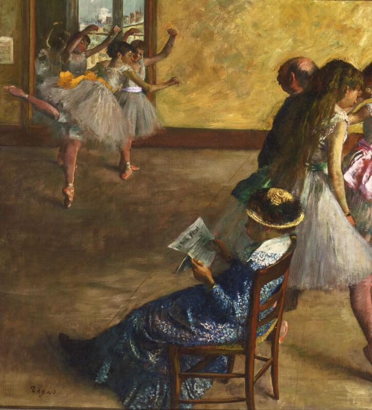 The Ballet Class Painting - Meri Deewar 1 : 1 Square Premium Wall Art Canvas by MeriDeewar