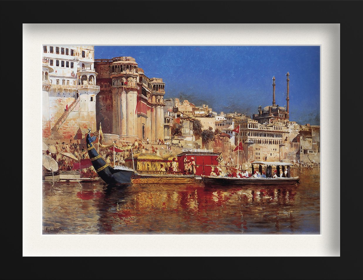 The Barge Of The Maharaja of Benares Painting - Meri Deewar 3 : 4 Vertical Premium Wall Art Canvas by MeriDeewar