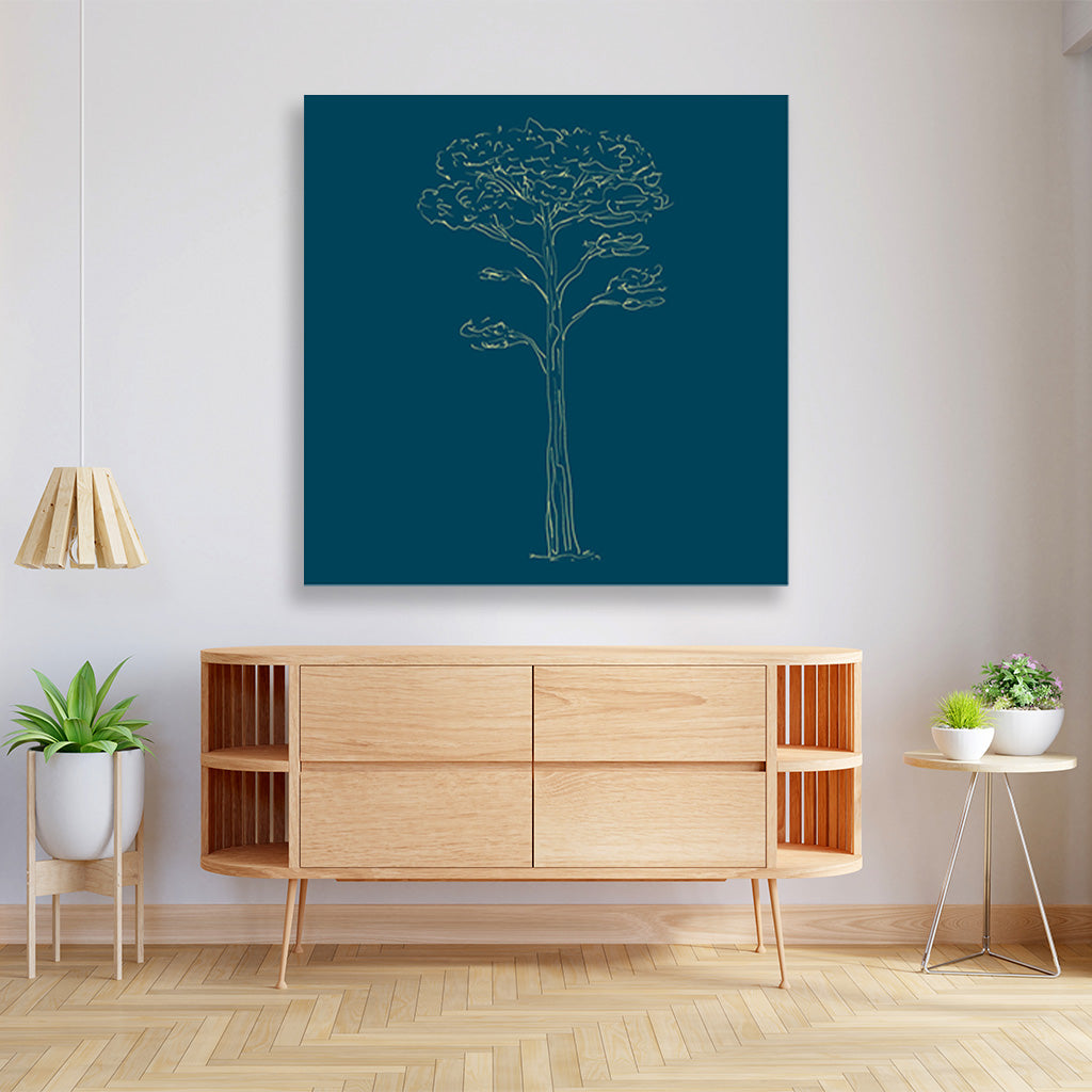 The Bigtooth Aspen Tree  painting 1 : 1 Square Premium Wall Art Canvas by MeriDeewar