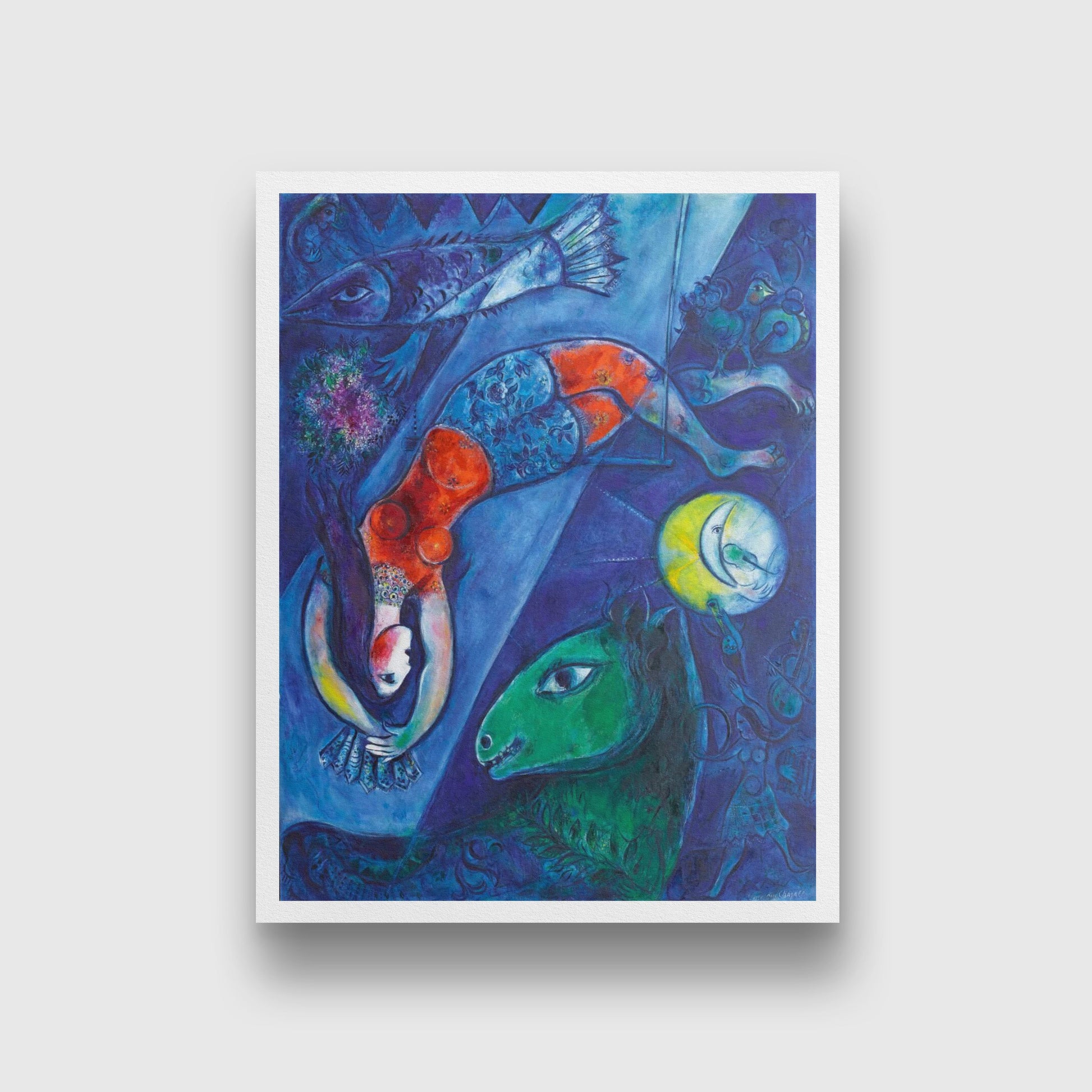 The blue circus Painting - Meri Deewar 3 : 4 Vertical Premium Wall Art Canvas by MeriDeewar