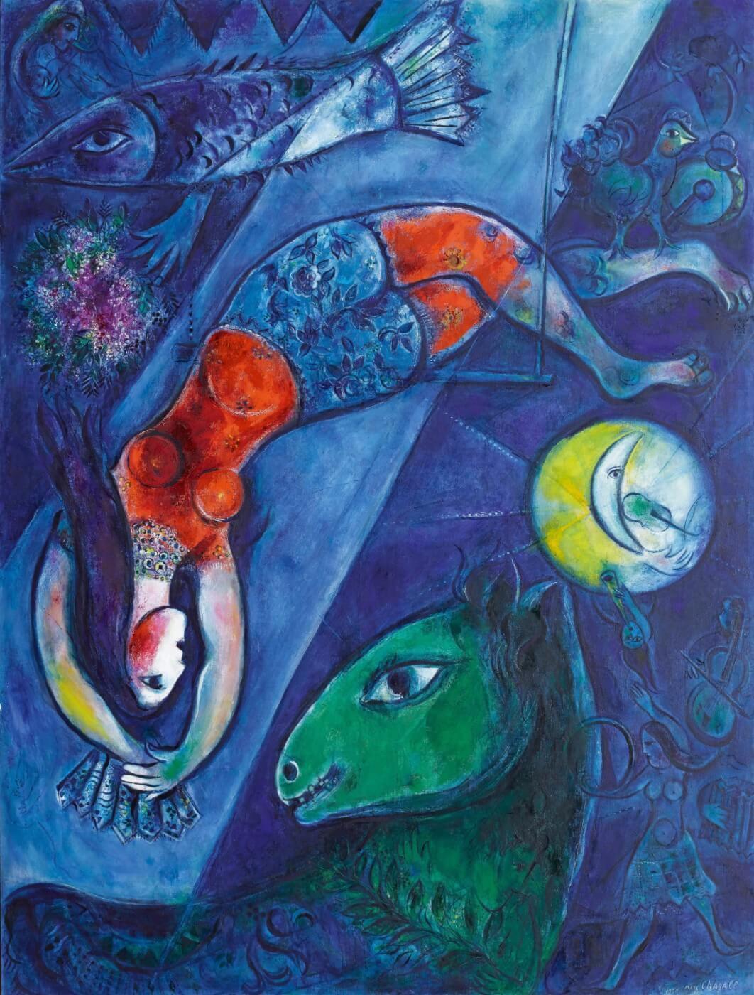 The blue circus Painting - Meri Deewar 3 : 4 Vertical Premium Wall Art Canvas by MeriDeewar