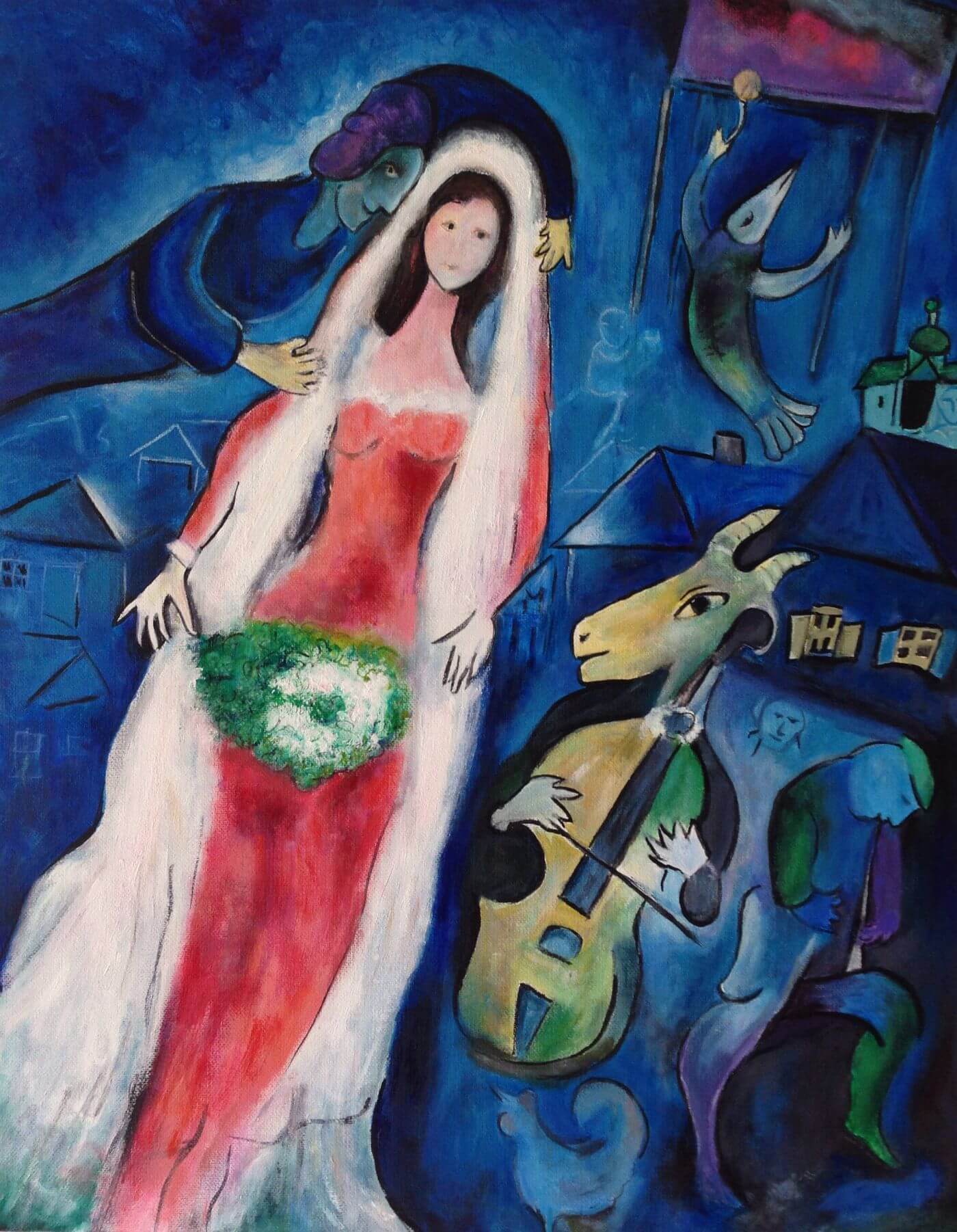 The Bride Painting - Meri Deewar 3 : 4 Vertical Premium Wall Art Canvas by MeriDeewar