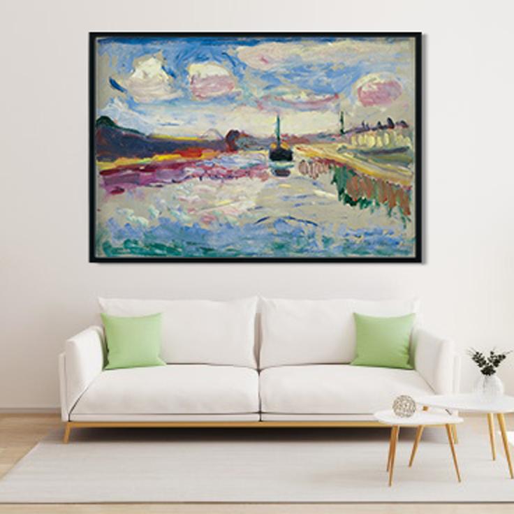The Canal Painting - Meri Deewar 3 : 2 Horizontal Premium Wall Art Canvas by MeriDeewar