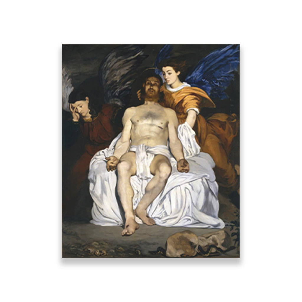 The Dead Christ With Angels Painting - Meri Deewar 5 : 6 Vertical Premium Wall Art Canvas by MeriDeewar