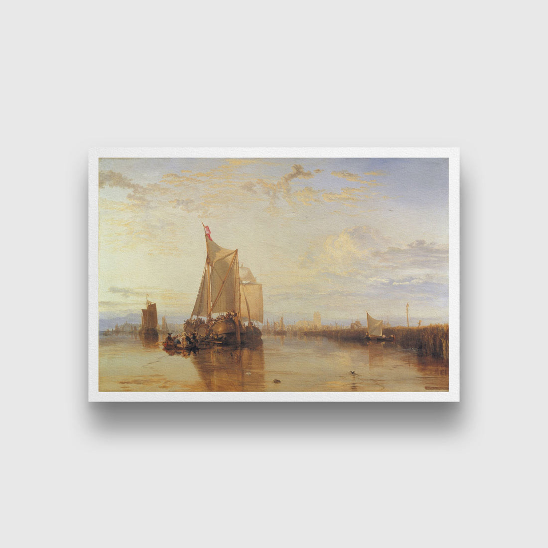 The Dort Packet-Boat from Rotterdam Becalmed Painting - Meri Deewar 3 : 2 Horizontal Premium Wall Art Canvas by MeriDeewar