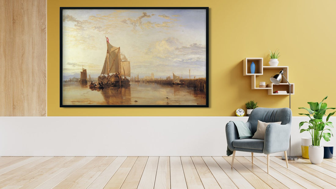 The Dort Packet-Boat from Rotterdam Becalmed Painting - Meri Deewar 3 : 2 Horizontal Premium Wall Art Canvas by MeriDeewar