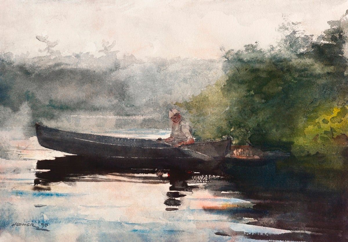 The End of the Day, Adirondacks painting - Meri Deewar 3 : 2 Horizontal Premium Wall Art Canvas by MeriDeewar