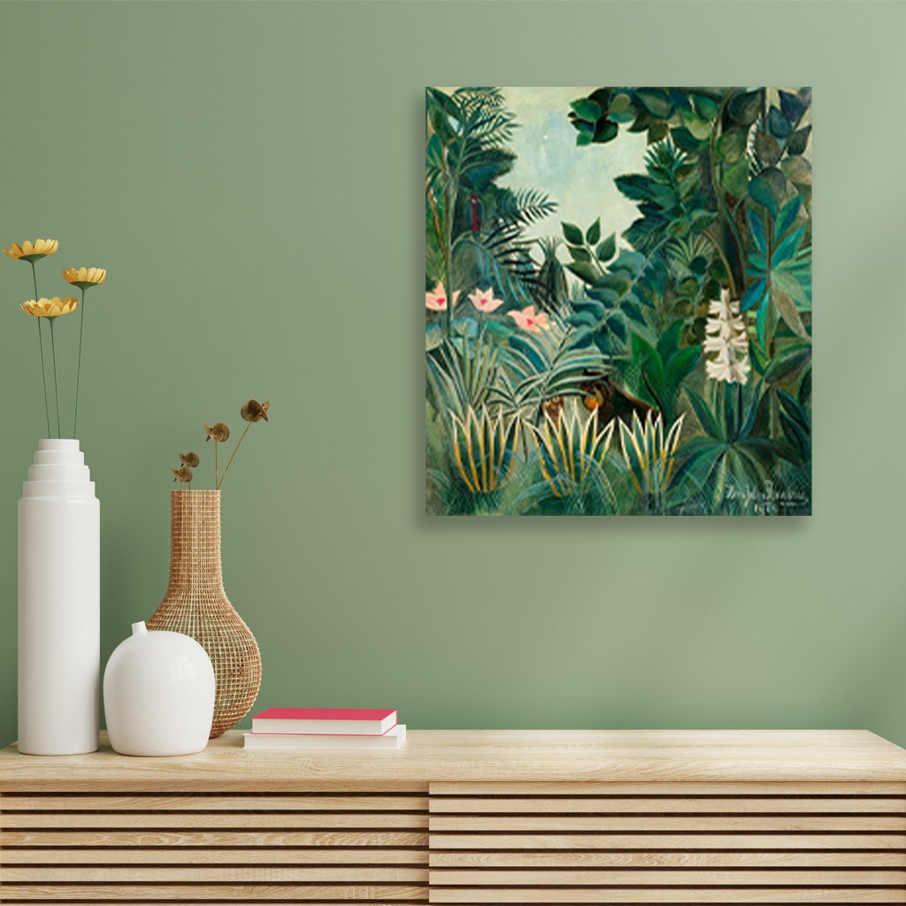 The Equatorial Jungle painting - Meri Deewar 1 : 1 Square Premium Wall Art Canvas by MeriDeewar