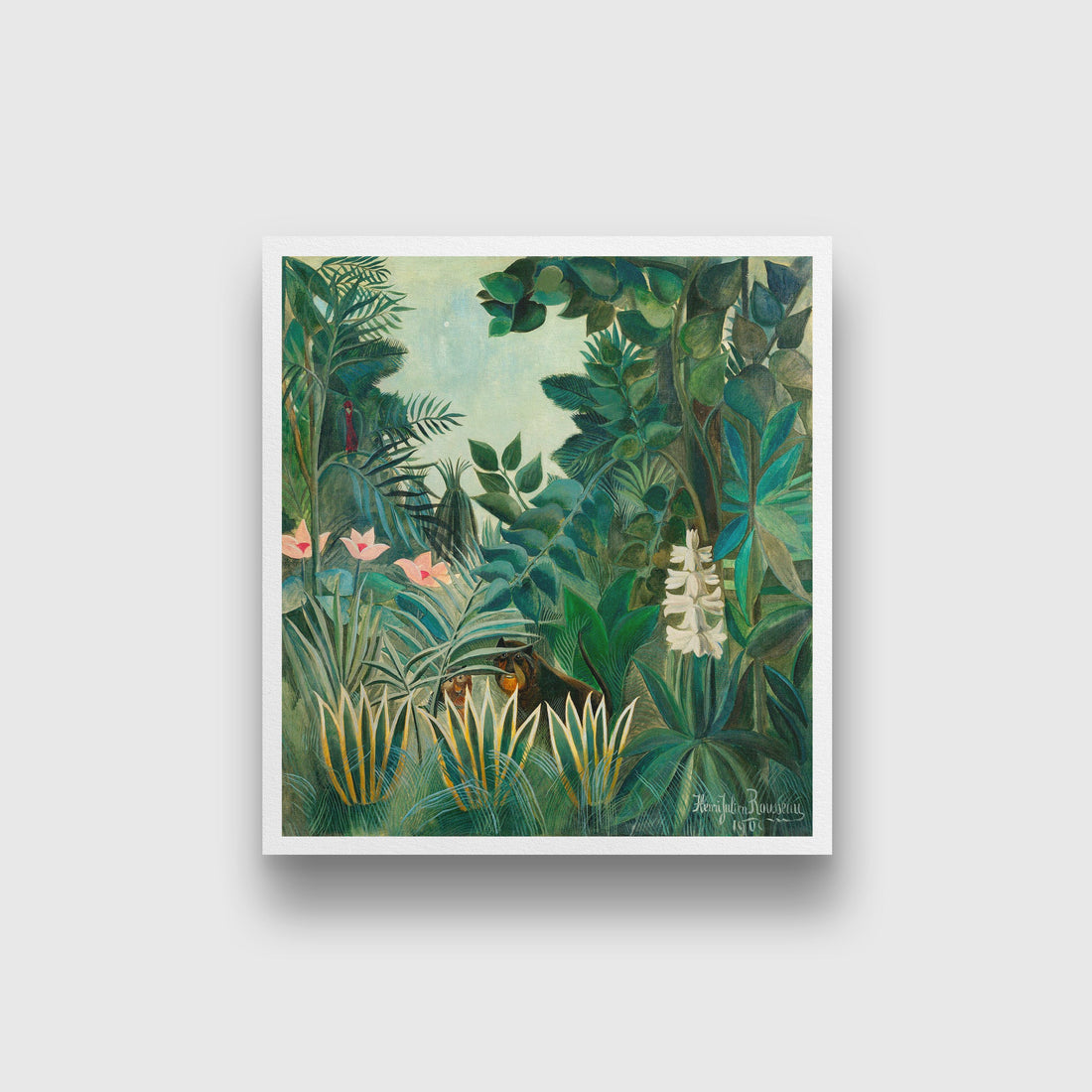 The Equatorial Jungle painting - Meri Deewar 1 : 1 Square Premium Wall Art Canvas by MeriDeewar