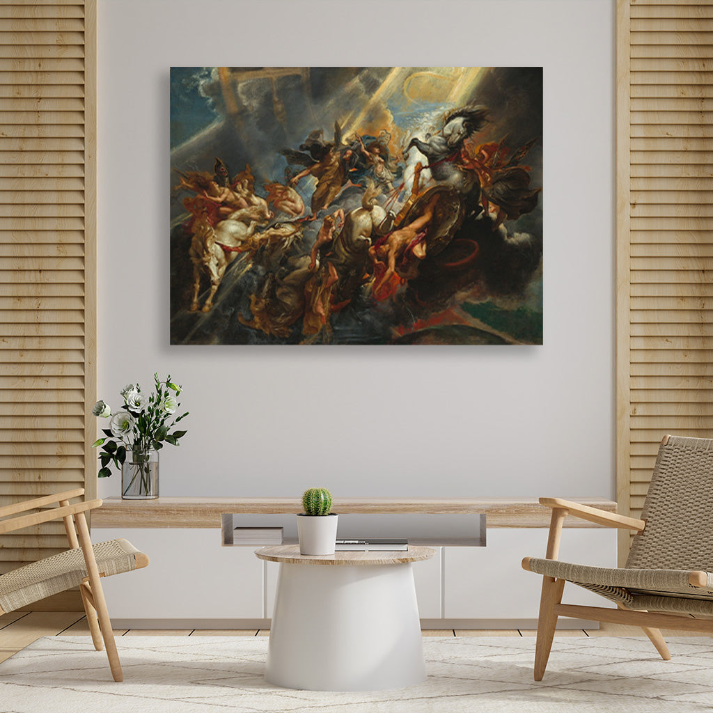 the fall of phaeton Painting - Meri Deewar 4 : 3 Horizontal Premium Wall Art Canvas by MeriDeewar