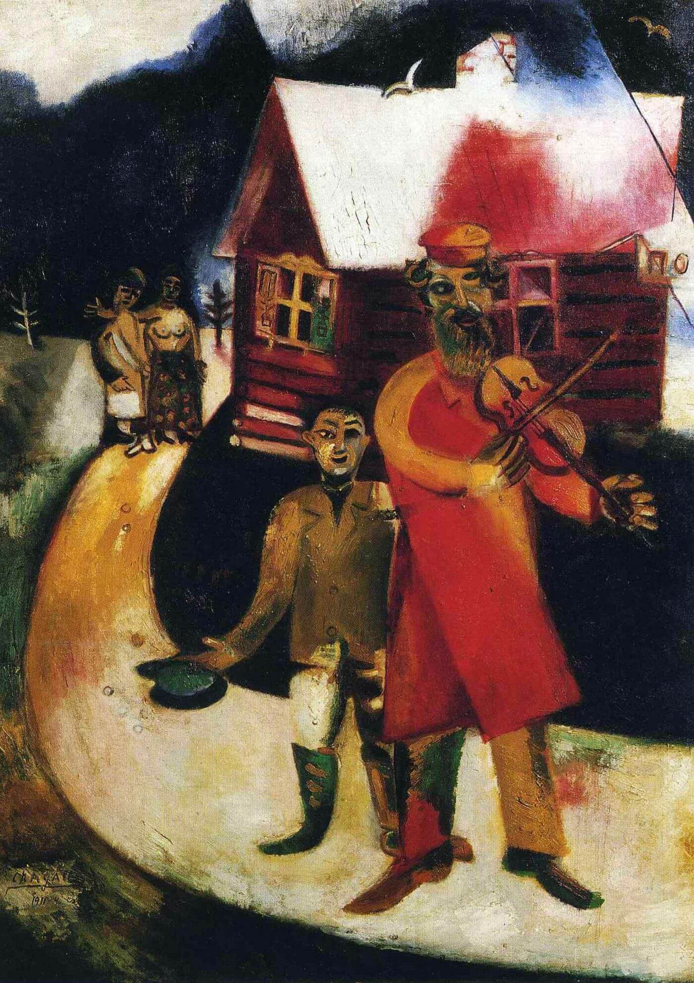 The Fiddler Painting - Meri Deewar 3 : 4.2 Vertical Premium Wall Art Canvas by MeriDeewar