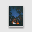 The fire at night Painting - Meri Deewar 2 : 3 Vertical Premium Wall Art Canvas by MeriDeewar
