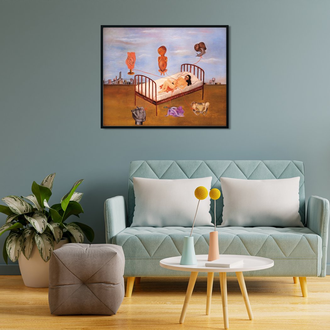 The Flying Bed Painting - Meri Deewar 4 :5 Vertical Premium Wall Art Canvas by MeriDeewar