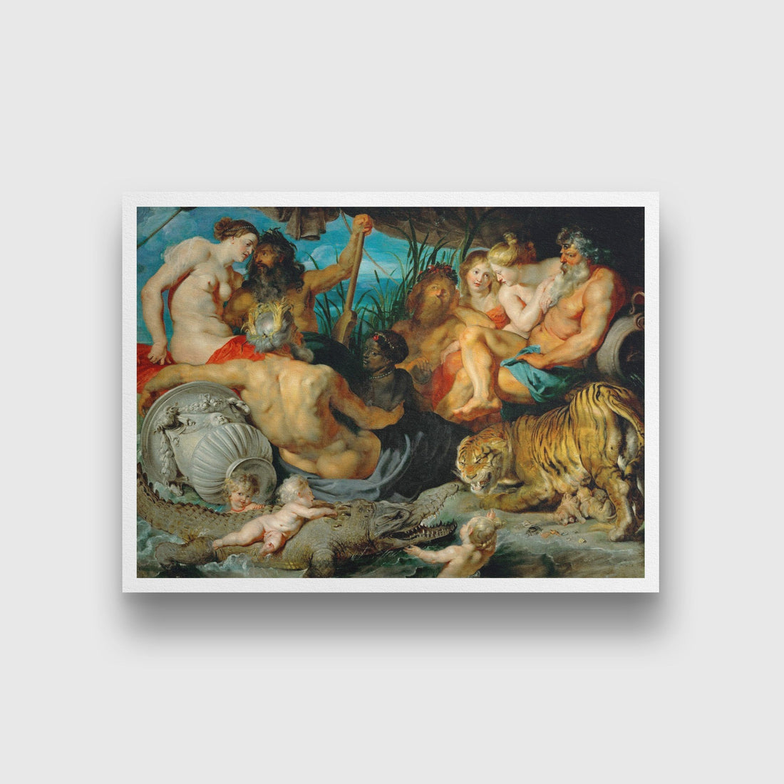 The Four Continents Painting - Meri DeewarMeri Deewar 4 : 3 Horizontal Premium Wall Art Canvas by MeriDeewar
