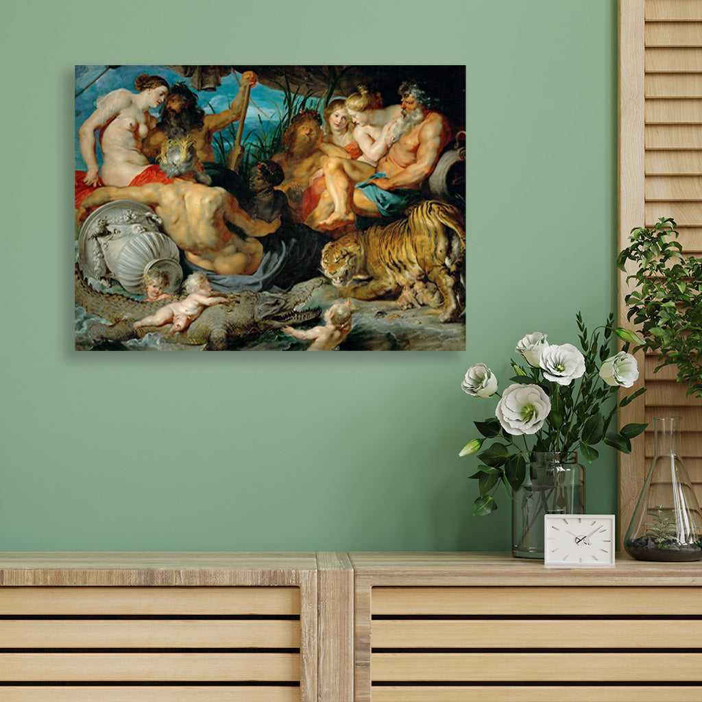 The Four Continents Painting - Meri DeewarMeri Deewar 4 : 3 Horizontal Premium Wall Art Canvas by MeriDeewar