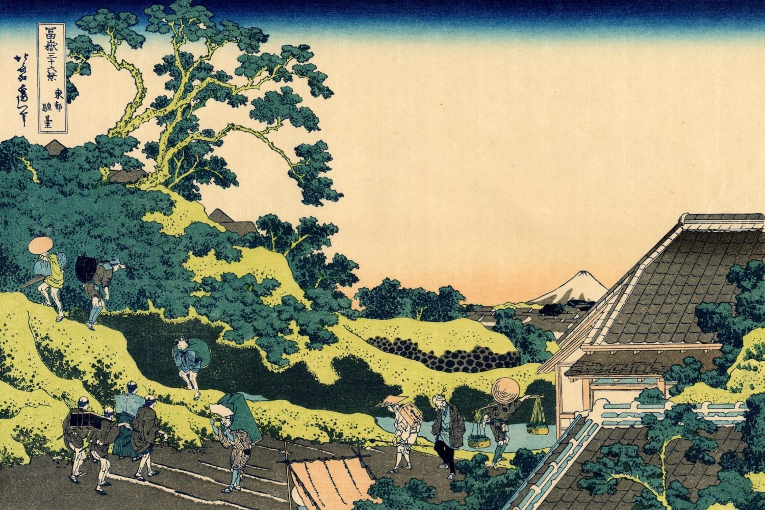 The Fuji Seen From The Mishima Pass Painting - Meri Deewar 3 : 2 Horizontal Premium Wall Art Canvas by MeriDeewar
