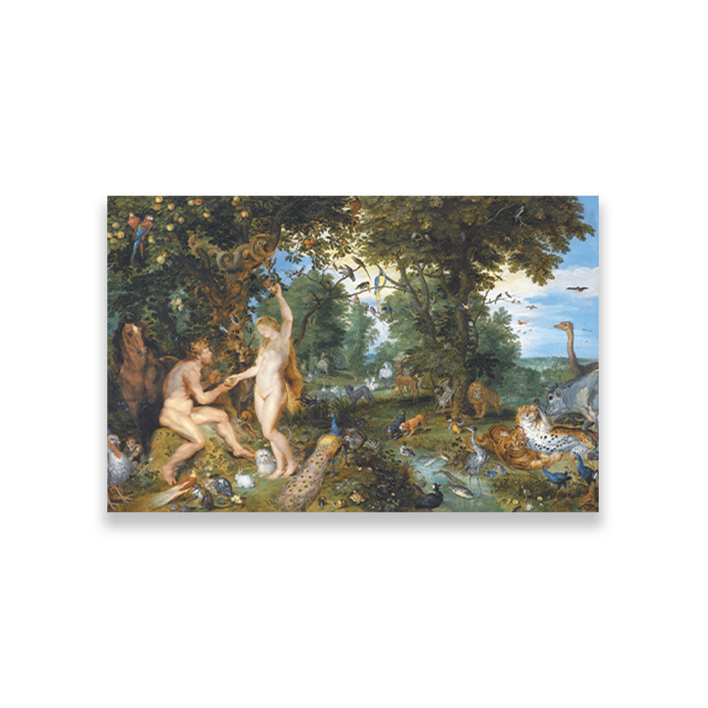 The garden of eden with the fall of man Painting - Meri Deewar 3 : 2 Horizontal Premium Wall Art Canvas by MeriDeewar
