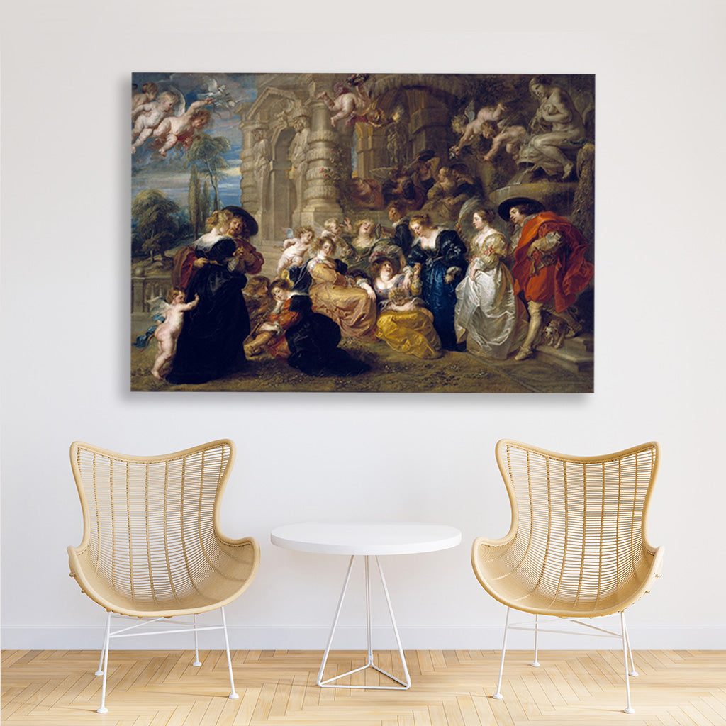 The garden of love Painting - Meri Deewar 3 : 2 Horizontal Premium Wall Art Canvas by MeriDeewar