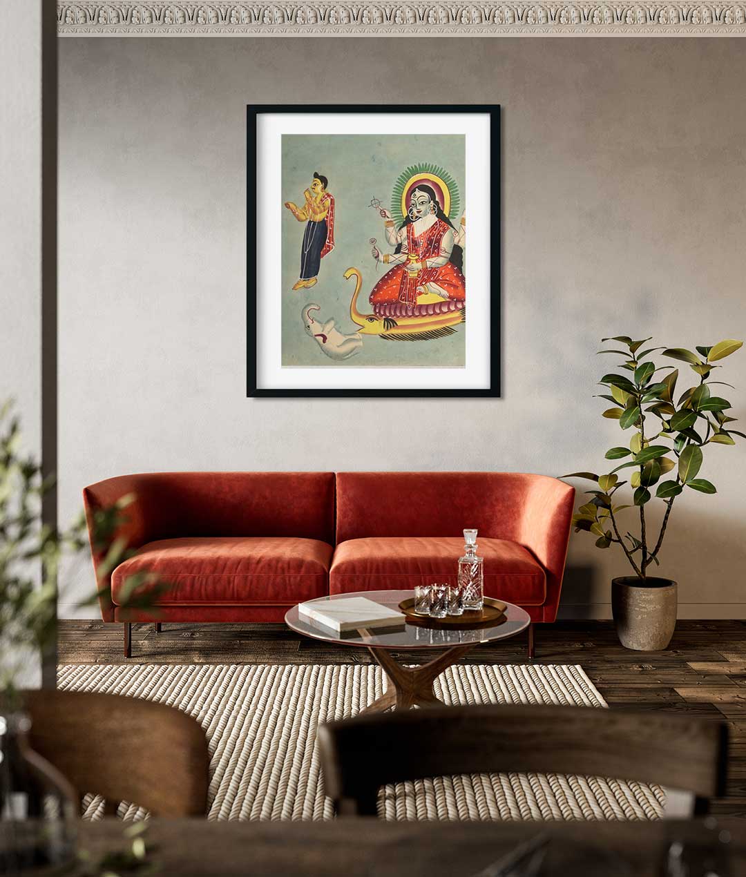 The Goddess Ganga Painting 4 :5 Vertical Premium Wall Art Canvas by MeriDeewar