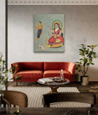 The Goddess Ganga Painting 4 :5 Vertical Premium Wall Art Canvas by MeriDeewar
