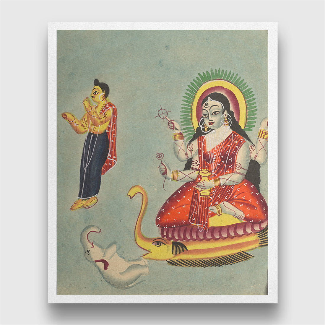 The Goddess Ganga Painting 4 :5 Vertical Premium Wall Art Canvas by MeriDeewar