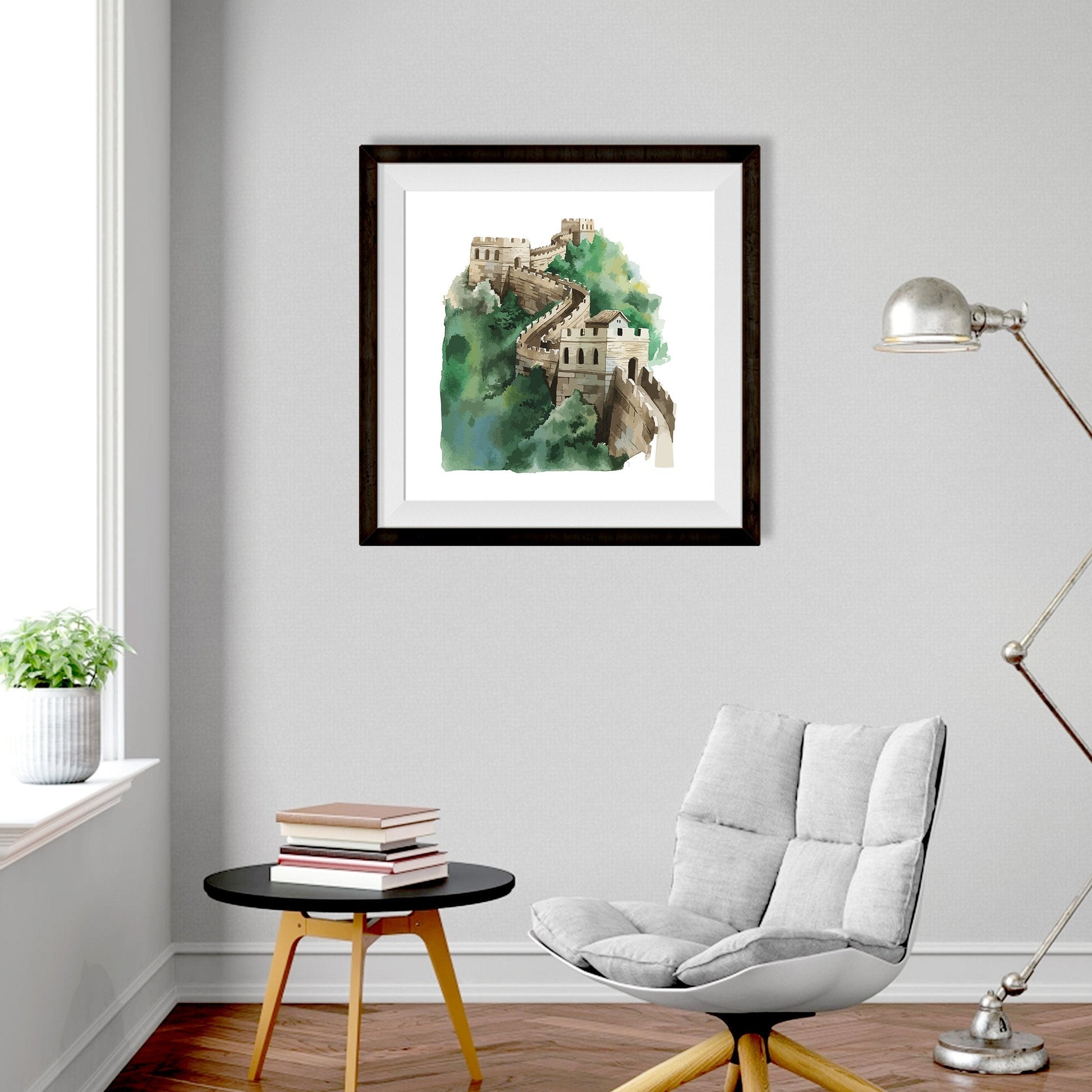 The Great Wall of China Painting - Meri Deewar 1 : 1 Square Premium Wall Art Canvas by MeriDeewar