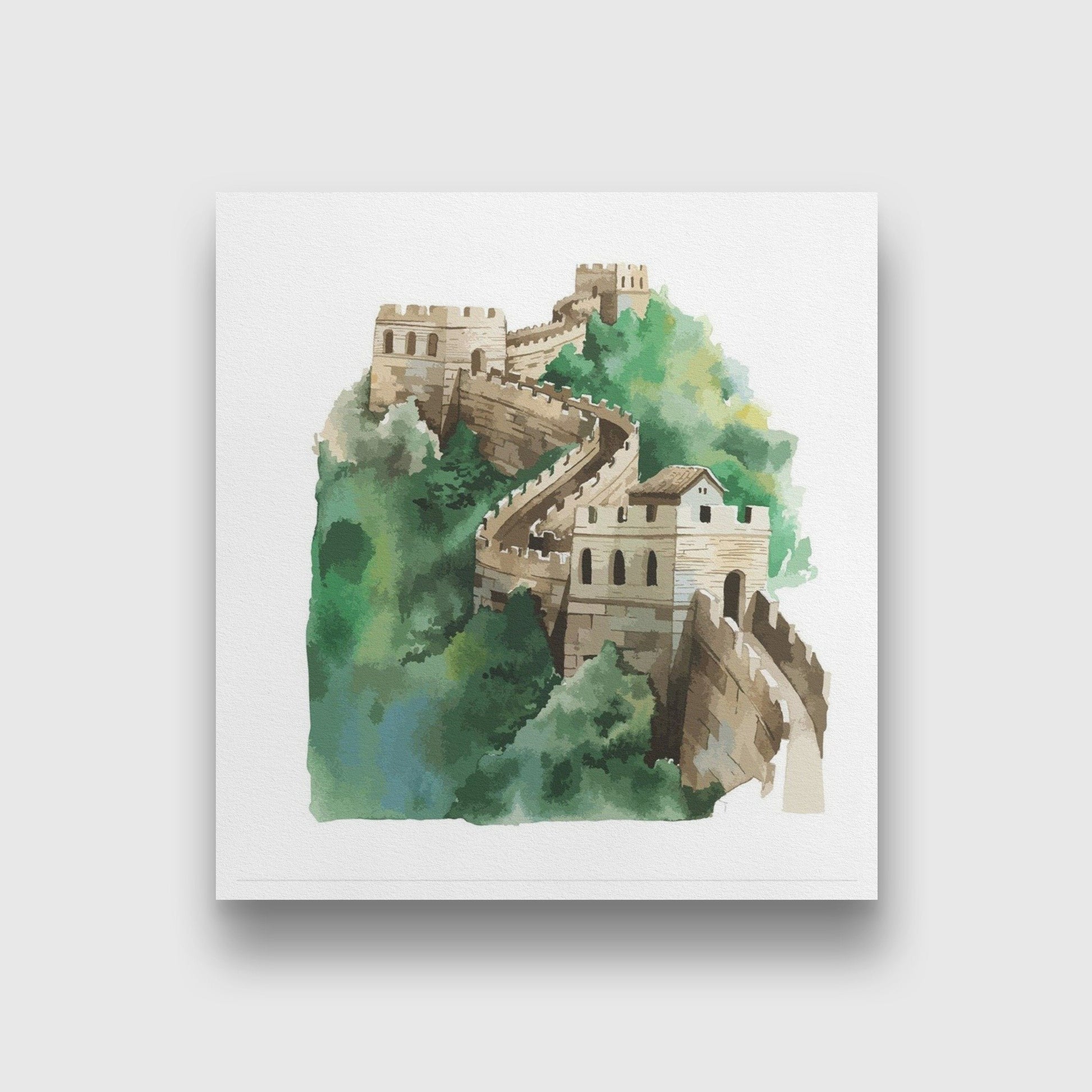 The Great Wall of China Painting - Meri Deewar 1 : 1 Square Premium Wall Art Canvas by MeriDeewar