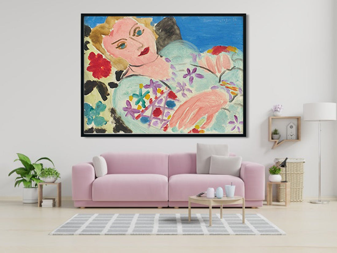 The Green Emroidered Blouse Painting - Meri Deewar 4 : 3 Horizontal Premium Wall Art Canvas by MeriDeewar