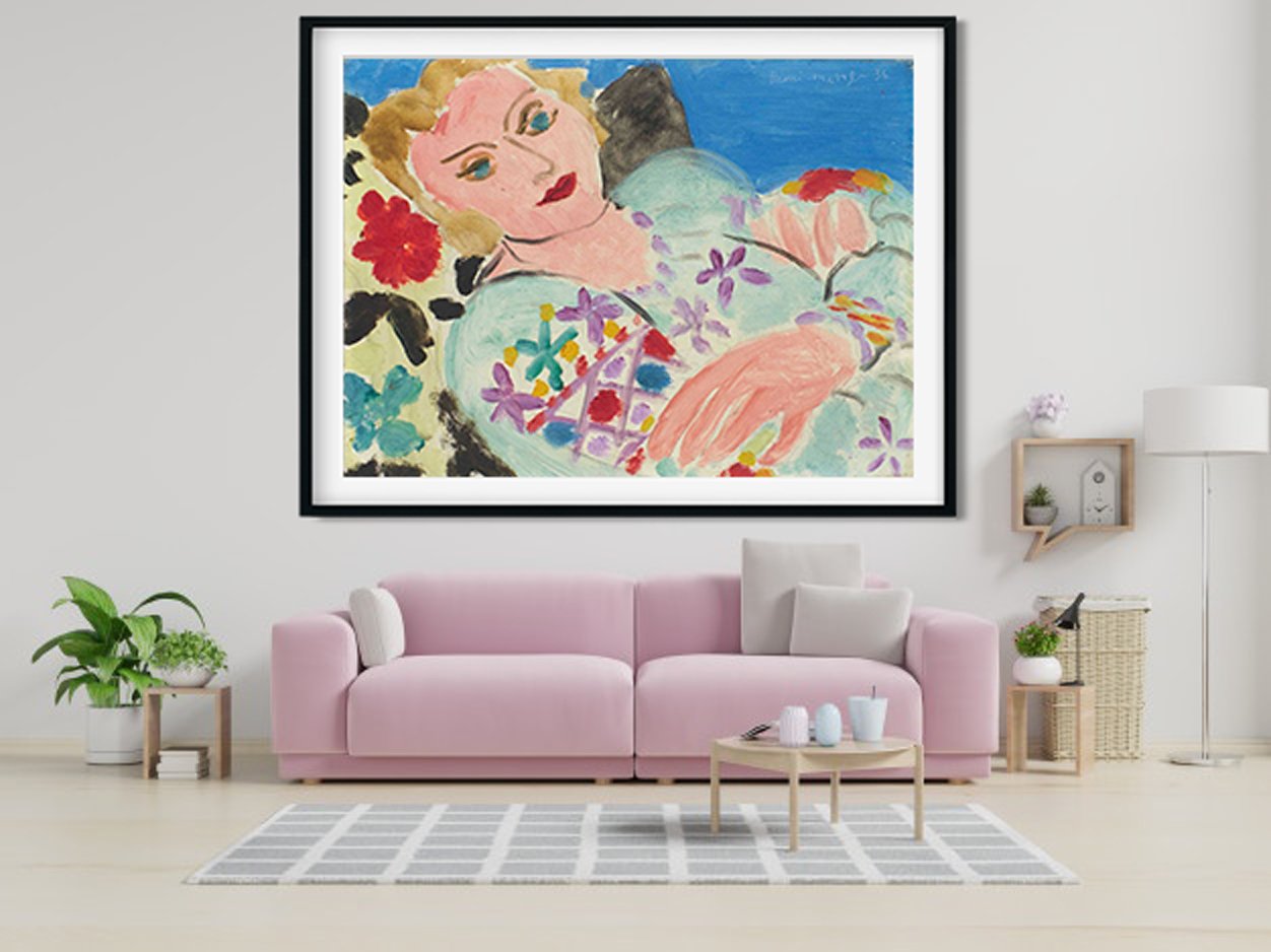 The Green Emroidered Blouse Painting - Meri Deewar 4 : 3 Horizontal Premium Wall Art Canvas by MeriDeewar