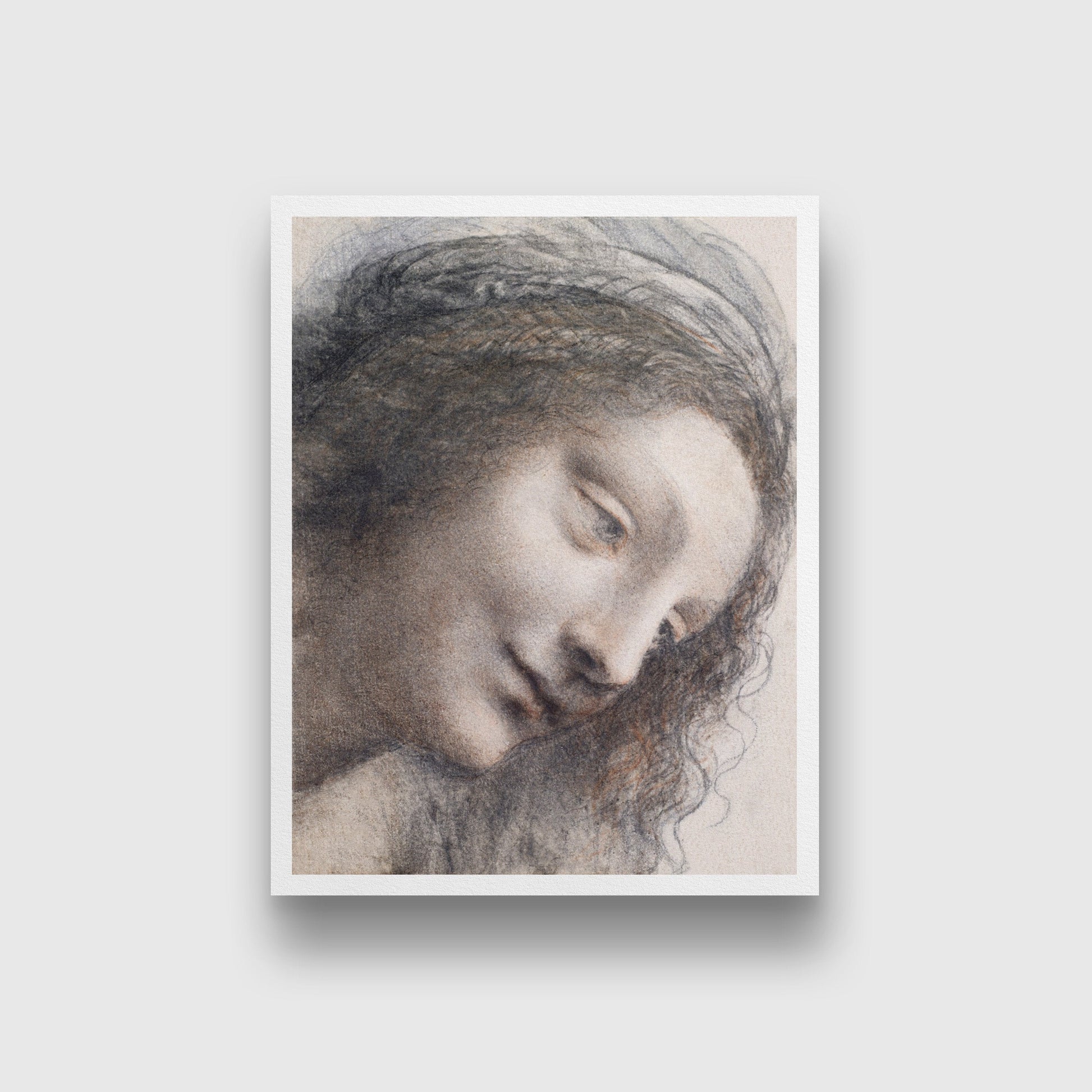 The Head of the Virgin in Three-Quarter View Facing Right Painting - Meri Deewar 3 : 4 Vertical Premium Wall Art Canvas by MeriDeewar