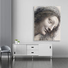 The Head of the Virgin in Three-Quarter View Facing Right Painting - Meri Deewar 3 : 4 Vertical Premium Wall Art Canvas by MeriDeewar