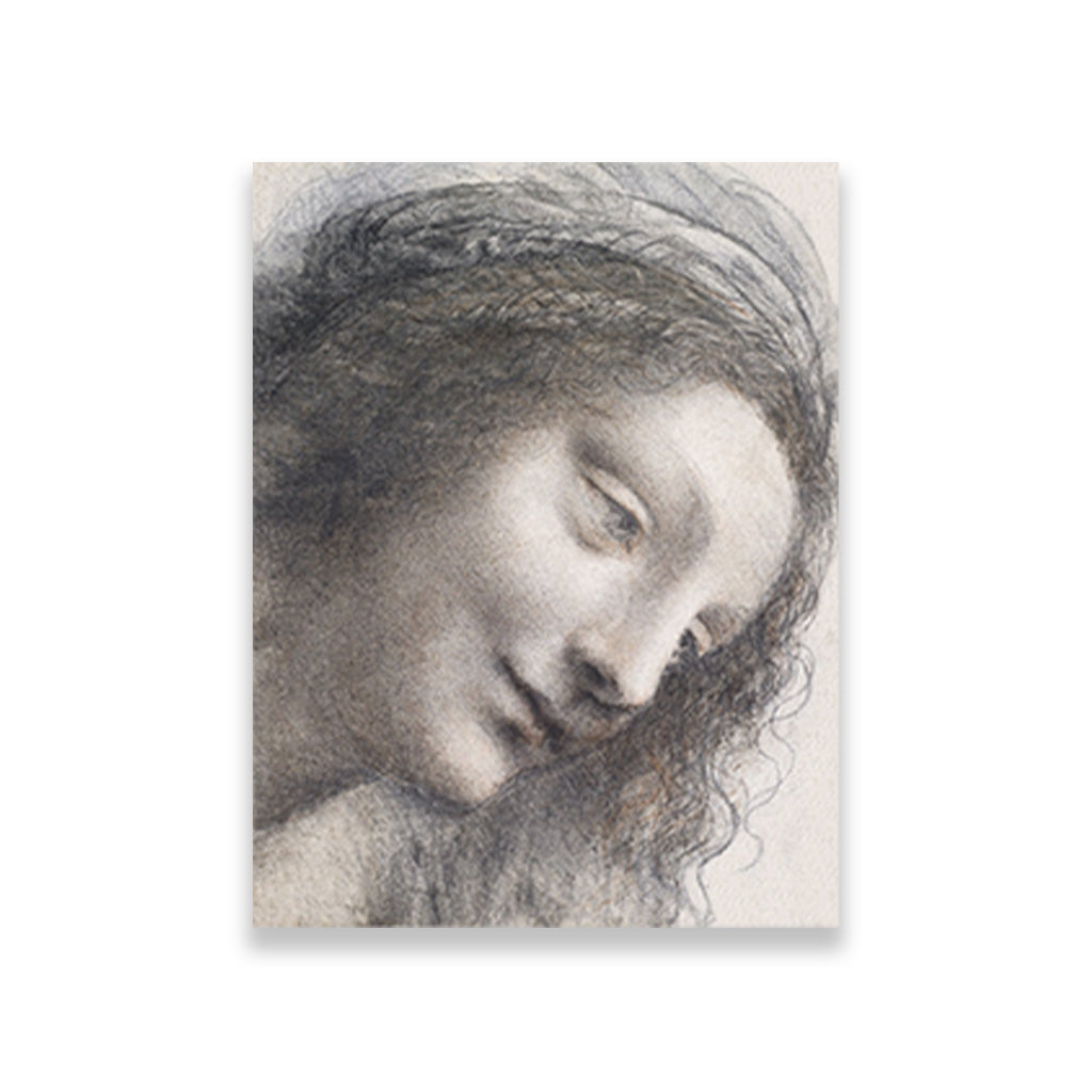 The Head of the Virgin in Three-Quarter View Facing Right Painting - Meri Deewar 3 : 4 Vertical Premium Wall Art Canvas by MeriDeewar