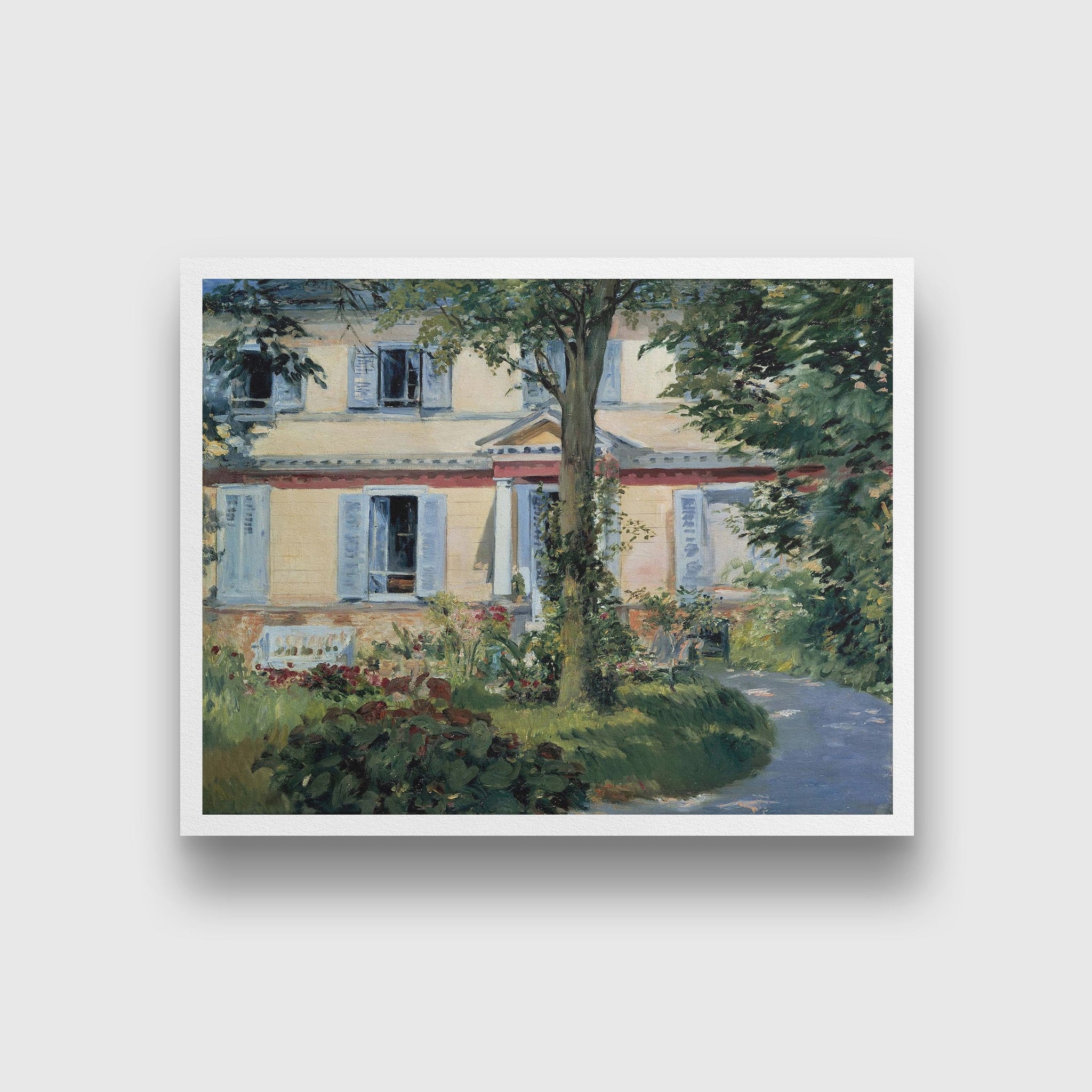 The House at Rueil Painting - Meri Deewar 4 : 3 Horizontal Premium Wall Art Canvas by MeriDeewar