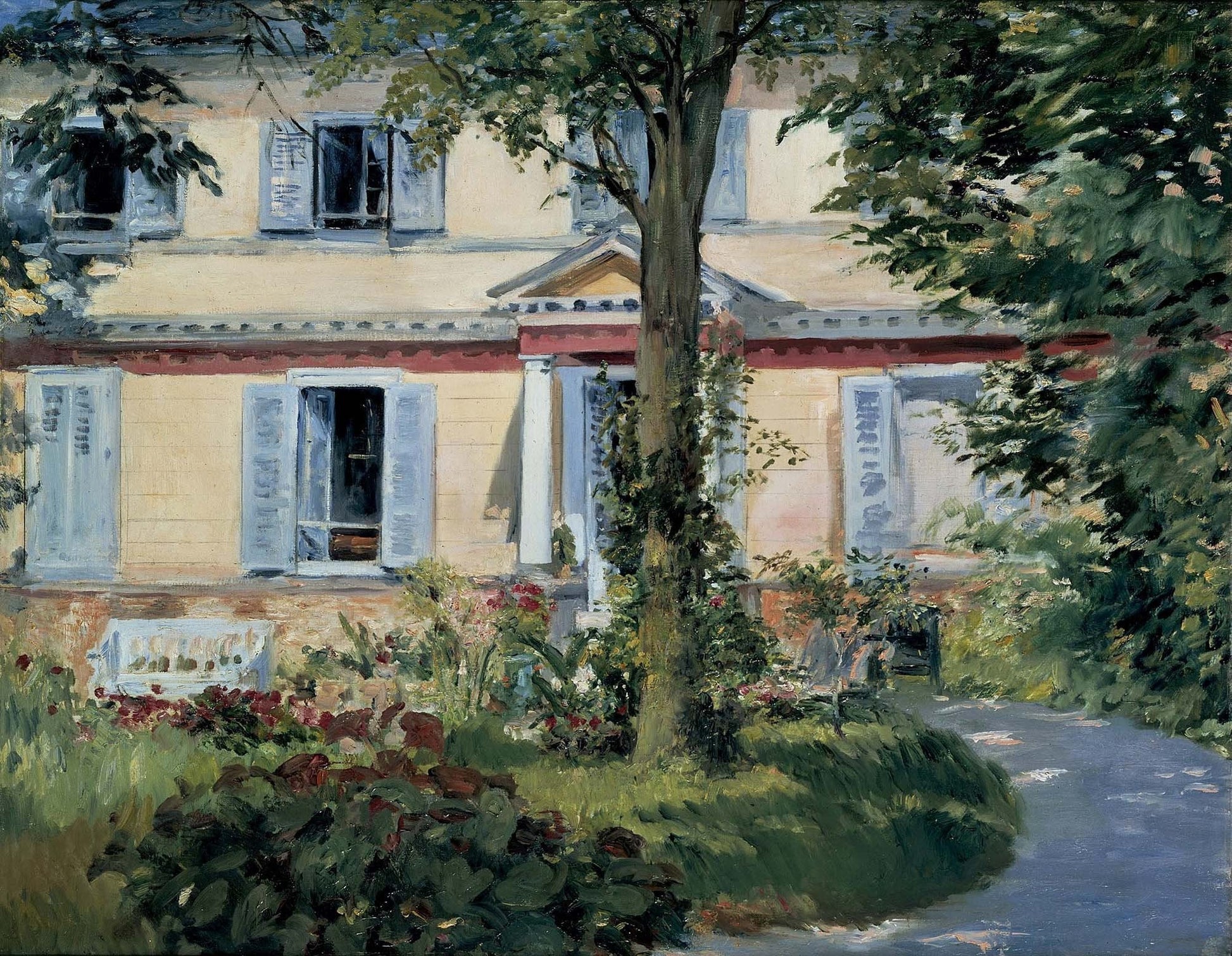 The House at Rueil Painting - Meri Deewar 4 : 3 Horizontal Premium Wall Art Canvas by MeriDeewar