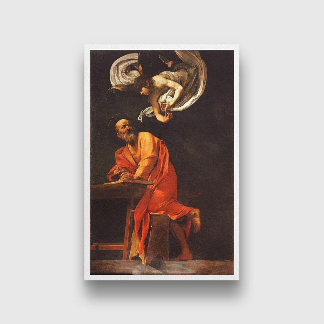 The Inspiration of saint matthew Painting - Meri Deewar 2 : 3 Vertical Premium Wall Art Canvas by MeriDeewar